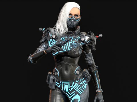 SciFiCopGirl Modelo 3D