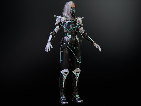 SciFiCopGirl Modelo 3D