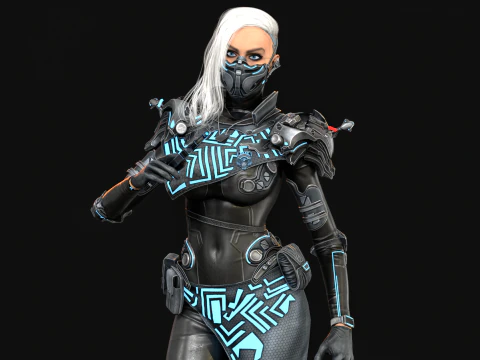 SciFiCopGirl 3D Model