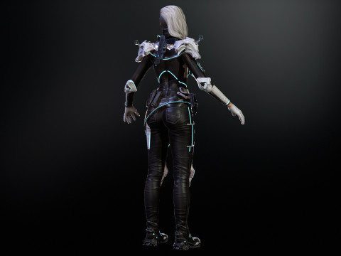 SciFiCopGirl Modelo 3D