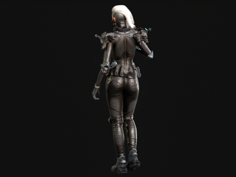 SciFiCopGirl Modelo 3D