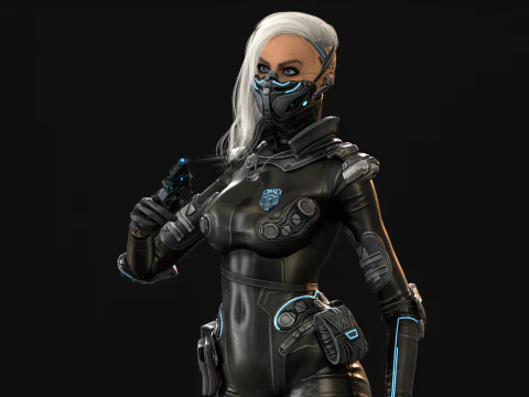 SciFiCopGirl 3D Model