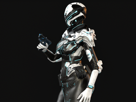 SciFiCopGirl Modelo 3D