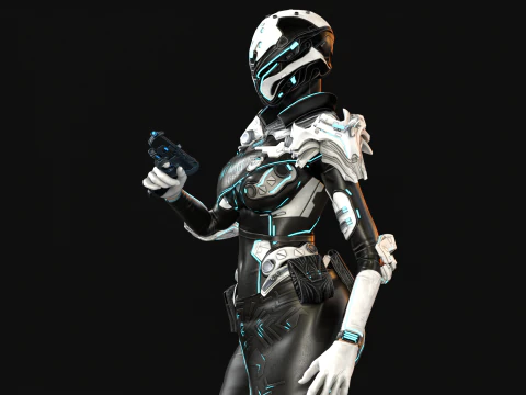 SciFiCopGirl 3D Model