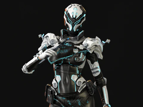 SciFiCopGirl 3D Model