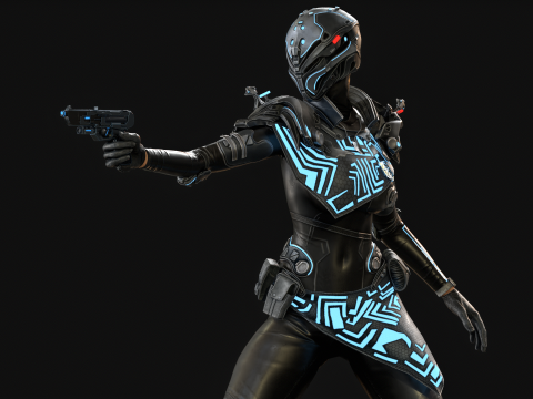 SciFiCopGirl Modelo 3D