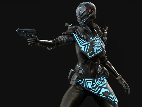 SciFiCopGirl 3D Model