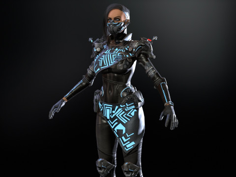 SciFiCopGirl Modelo 3D
