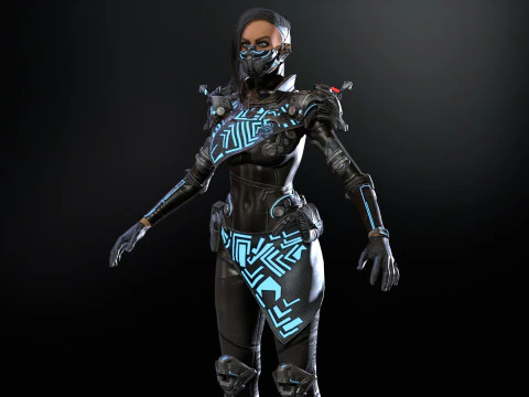 SciFiCopGirl 3D Model