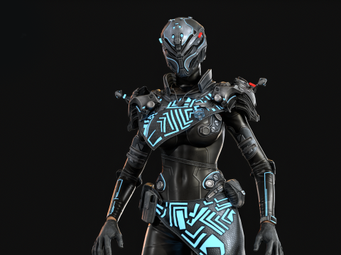 SciFiCopGirl Modelo 3D