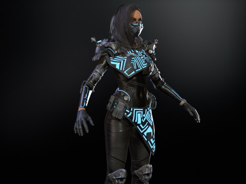 SciFiCopGirl Modelo 3D