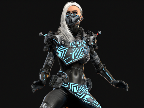 SciFiCopGirl Modelo 3D