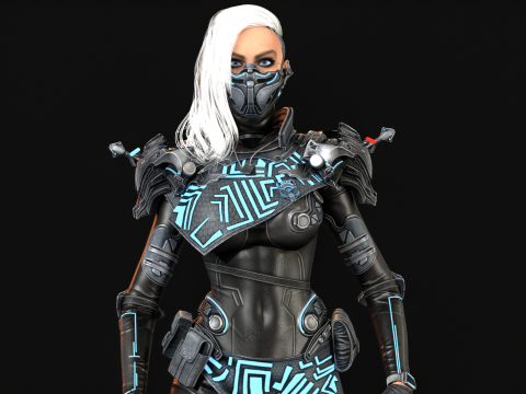 SciFiCopGirl Modelo 3D