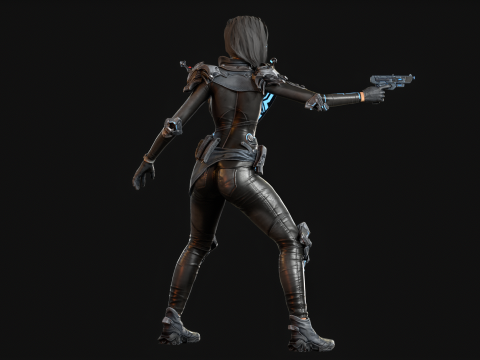 SciFiCopGirl Modelo 3D
