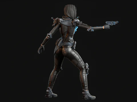 SciFiCopGirl 3D Model