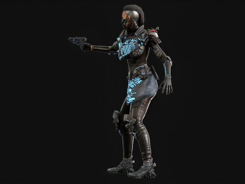 SciFiCopGirl Modelo 3D