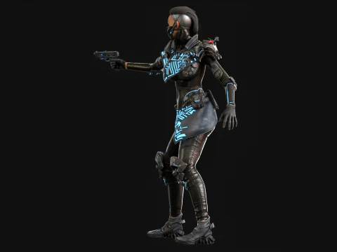 SciFiCopGirl 3D Model