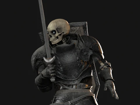 Cavaliere Scheletro Modello 3D