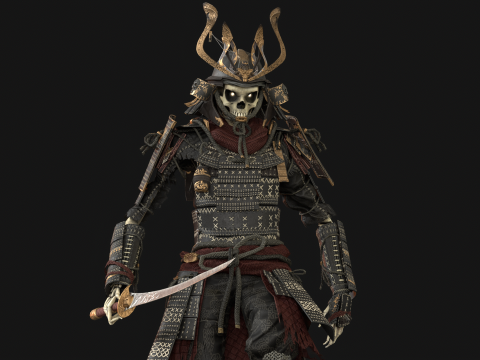 Skeleton Samurai Model 3D