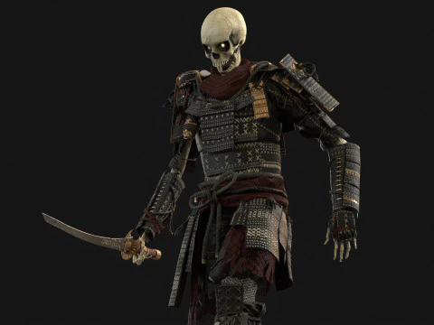 Scheletro Samurai Modello 3D