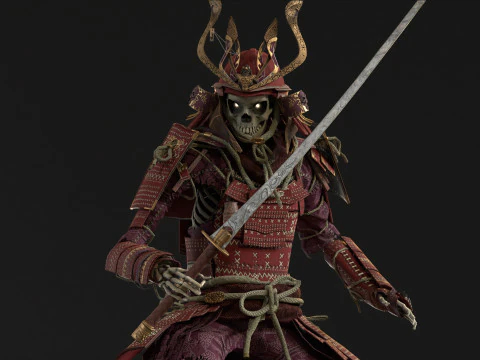 Scheletro Samurai Modello 3D