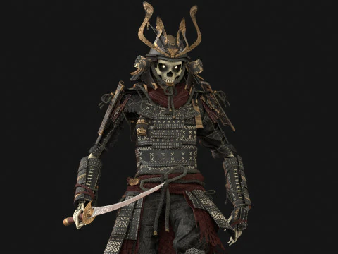 Scheletro Samurai Modello 3D