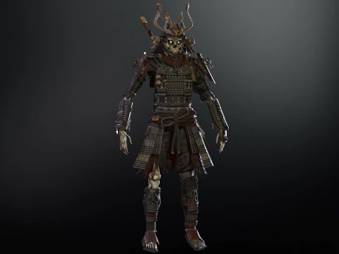 Scheletro Samurai Modello 3D