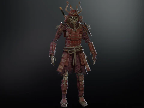 Scheletro Samurai Modello 3D