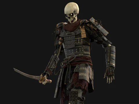 Scheletro Samurai Modello 3D