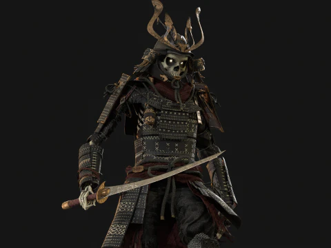 Scheletro Samurai Modello 3D