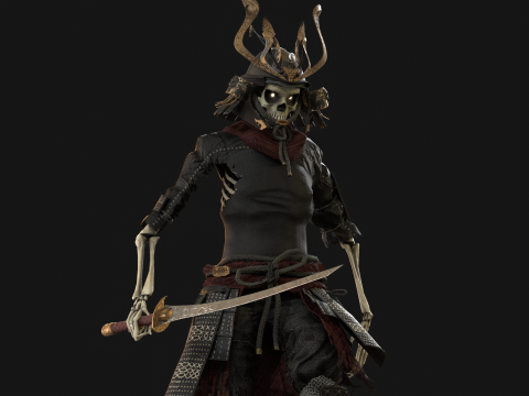 Skeleton Samurai Modelo 3D