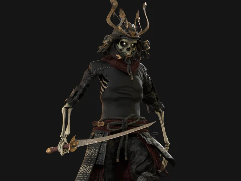 Scheletro Samurai Modello 3D