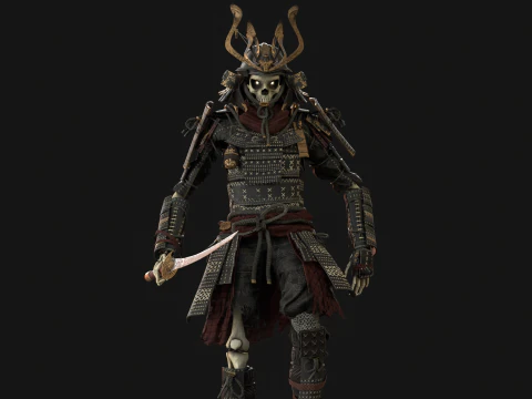 Scheletro Samurai Modello 3D