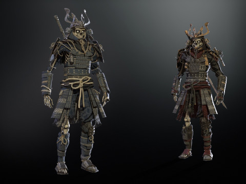Skeleton Samurai Modelo 3D