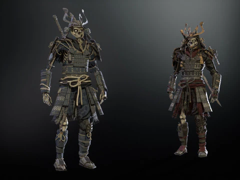 Scheletro Samurai Modello 3D