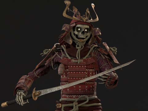 Skeleton Samurai Modelo 3D