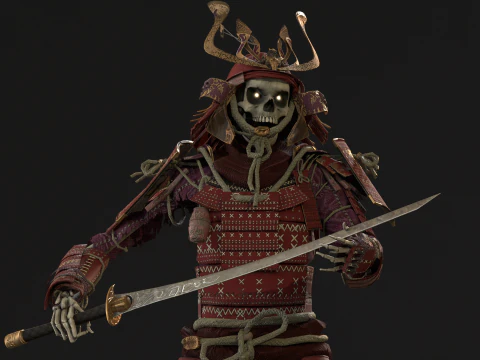 Scheletro Samurai Modello 3D