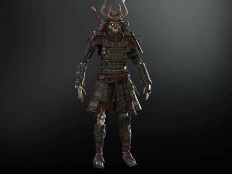 Scheletro Samurai Modello 3D