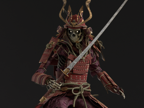Skeleton Samurai Modelo 3D