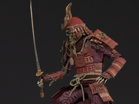 Skeleton Samurai Modelo 3D