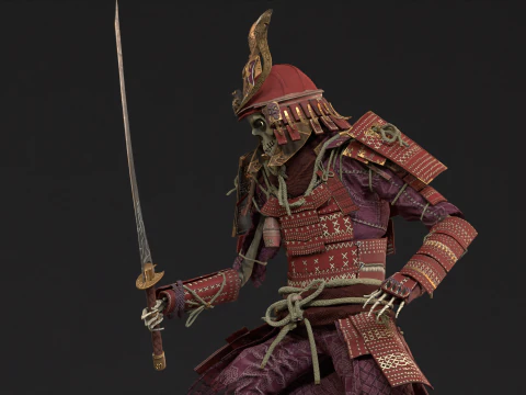 Scheletro Samurai Modello 3D