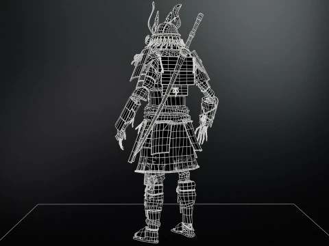 Scheletro Samurai Modello 3D