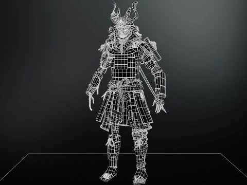 Scheletro Samurai Modello 3D