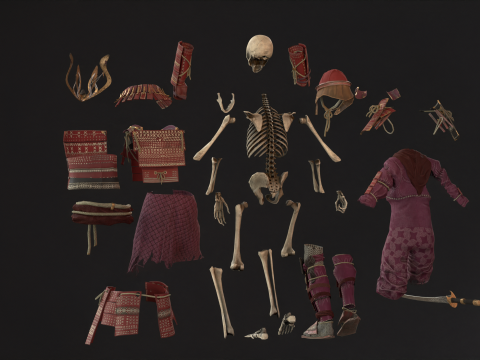 Skeleton Samurai Modelo 3D