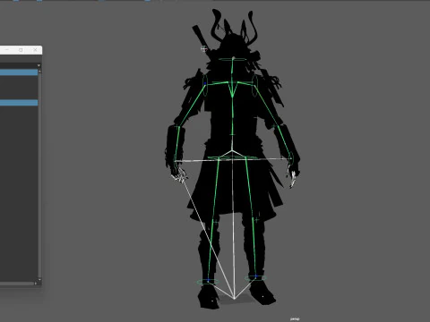 Scheletro Samurai Modello 3D