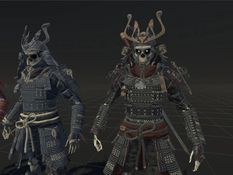 Scheletro Samurai Modello 3D