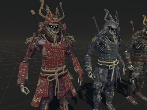 Skeleton Samurai Modelo 3D