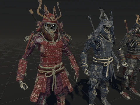 Scheletro Samurai Modello 3D