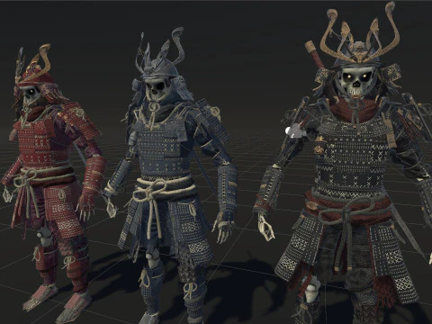 Scheletro Samurai Modello 3D