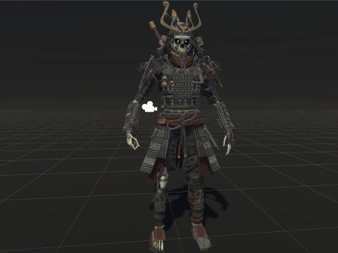 Scheletro Samurai Modello 3D